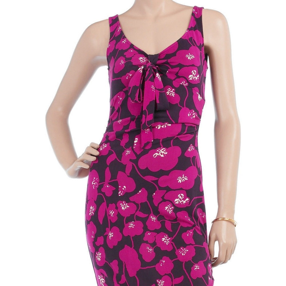 DvF ST KITTS STRANGE FLOWER PURPLE DRESS - size 10